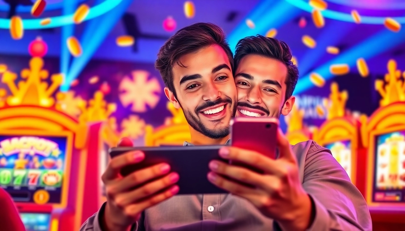 Men toto confidently playing an online slot game with a big jackpot screen, showcasing secure and easy wins.