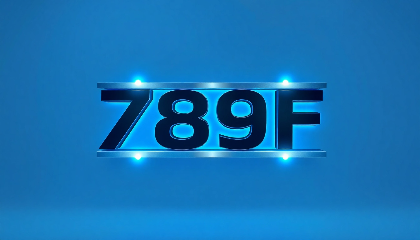 Dynamic 789F branding with futuristic tech elements, showcasing innovation and reliability for global online gaming platform