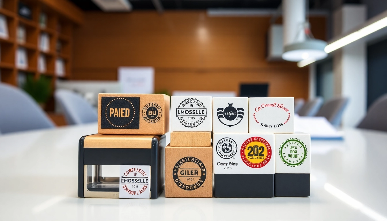 Create stunning pieczątki firmowe with personalized designs in a vibrant office setting.