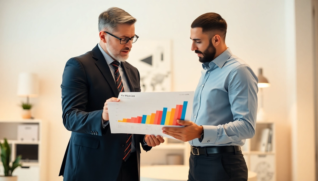 Financial Management Guide Financial advisor explaining investment options to client in a