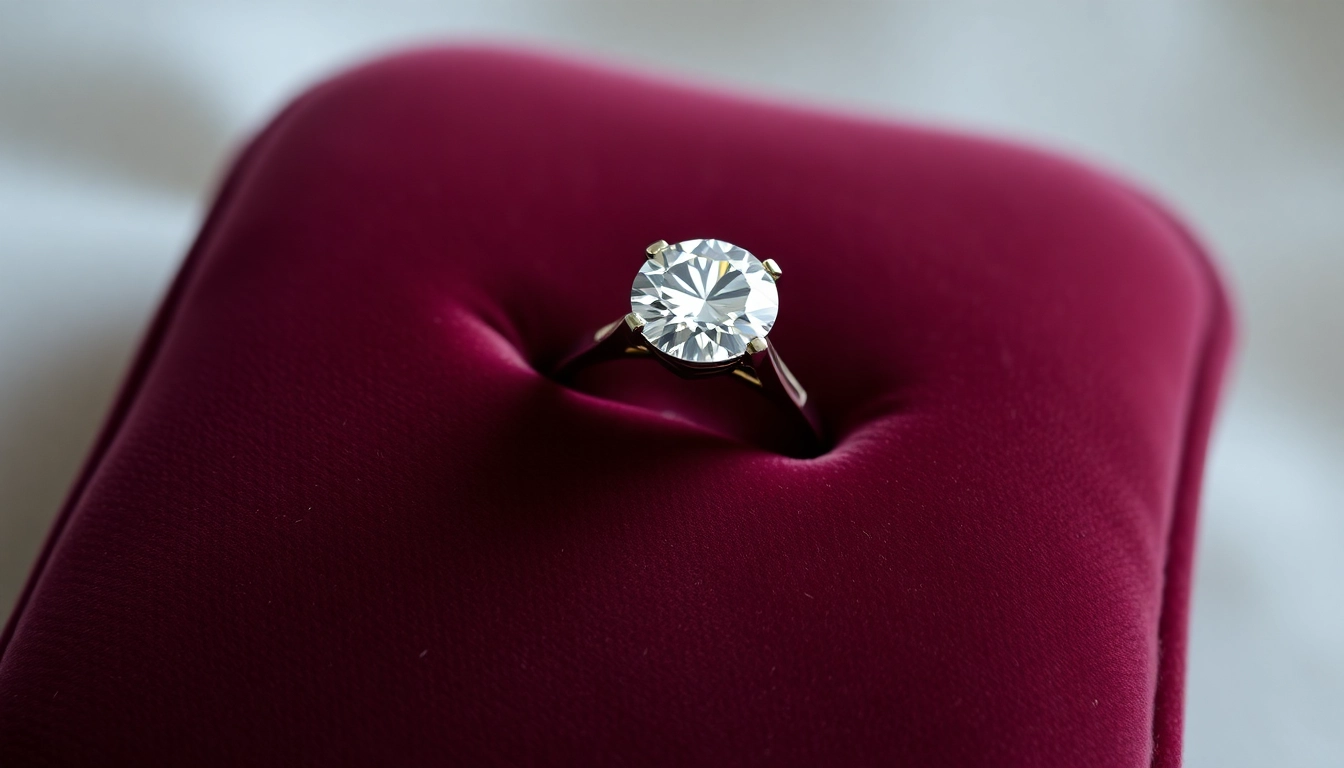 Elegant close-up of deimantiniai suzadetuviu ziedai showcasing a stunning diamond ring on